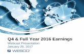 Q4 & Full Year 2016 Earnings - WESCO Investor Relationswesco.investorroom.com/download/WESCO+4Q+&+FY... · Q4 & FY 2016 Earnings Webcast, 1/26/17 Industrial End Market • Q4 2016