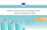 Horizon 2020 Energy Challenge (SC3) Calls for proposals 2020 · Cross-cutting issues ... Total budget: 670.5 M€ Energy is also addressed in many Horizon 2020 parts -> Please check