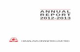 ANNUAL REPORT 2012-2013 - Bombay Stock Exchange€¦ · ANNUAL REPORT 2012-2013 HIMALAYA GRANITES LIMITED. 1 HIMALAYA GRANITES LIMITED BOARD OF DIRECTORS Mr. Saurabh Mittal, Non-Executive