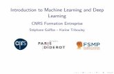 Introduction to Machine Learning and Deep Learning · Introduction to Machine Learning and Deep Learning CNRS Formation Entreprise St ephane Ga as { Karine Tribouley. Today Classi
