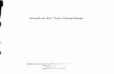 Algebras for Tree Algorithms · based algorithms for a number of problems; these include the parallel prefix algorithm for the prefix sums problem, algorithms for bracket matching