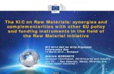 The KIC on Raw Materials: synergies and complementarities ...Raw materials related 2) HORIZON 2020 funding instruments . ENTR F3ENTR G3 ... Societal Challenge 5 . EIT KIC . WP2014-2015