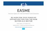 EU HORIZON 2020 FUNDING OPPORTUNITIES FOR THE RAW ... EASME MCacanoski 2017… · EU HORIZON 2020 FUNDING OPPORTUNITIES FOR THE RAW MATERIALS SECTOR Sevilla (Spain), 19th October