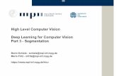 High Level Computer Vision Deep Learning for …...High Level Computer Vision Deep Learning for Computer Vision Part 3 - Segmentation Bernt Schiele - schiele@mpi-inf.mpg.de Mario Fritz