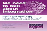 We need to talk about integration - Health and Social Care ... · We Need To Talk About Integration Health and social care integration: How is it for you? ... Involvement of service
