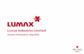Investor Presentation- May 2018 - Lumax World · He was chairman of AMA’s HR/IR & Skill Development Committee, past chairman of Sustainable Technology Development Committee of ACMA,