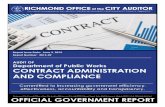 CONTRACT ADMINISTRATION AND COMPLIANCE...Administrator is expected to coordinate efforts with these Project Managers for comprehensive and effective contract administration. The following