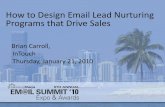 How to Design Email Lead Nurturing Programs that Drive Sales · 2016-06-20 · How to Design Email Lead Nurturing Programs that Drive Sales Brian Carroll, InTouch Thursday, January