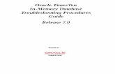 Oracle TimesTen In-Memory Database Troubleshooting Procedures …€¦ · iv Oracle TimesTen In-Memory Database Troubleshooting Procedures Guide Check size and availability of shared