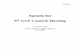 Agenda for 9th GST Council Meeting · Page 3 of 51 Agenda Items TABLE OF CONTENTS Agenda No. Topic Page No. 1 Brief presentation by representatives of the Power sector - 2 Confirmation