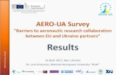 “Barriers to aeronautic research collaboration between EU ... · • Awareness, experience and expectations regarding EU-UA aviation research collaboration • Opinion regarding