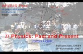 B Physics: Past and Present · Physics in 1987 ARGUS:“ObservationofB0–B0 mixing” [June 25: Phys. Lett. B 192 (1987) 245] Febr. 23: Supernova 1987A observed [ﬁrstnaked-eyesupernovasince1604]