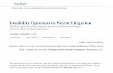 Invalidity Opinions in Patent Litigationmedia.straffordpub.com/products/invalidity-opinions-in...2019/11/14  · believe that the patent was not infringed or was invalid or unenforceable,