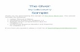 The Giver Book Unit. This sample · Even as early in The Giver as Chapters 1-2 the reader gets a feeling that Jonas’s community is very different from the average American community