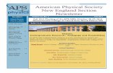 American Physical Society New England Section NewsletterAmerican Physical Society New England Section Newsletter Co-editors Edward Deveney Peter K. LeMaire Inside this issue: MCLA