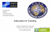 Education & Training - Home :: NATO's ACT · 2019-08-09 · 3 KEY PRINCIPLES Education & Training Key Principles •Requirements by SACEUR (SAGE) •Developed Training Integration