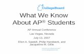 What We Know About AP Students - ERIC · 2016-03-11 · What We Know About AP ... report on all seniors graduating in 2005 •AP Summary reports are produced based on the academic