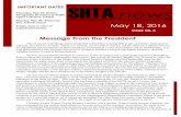 IMPORTANT DATES SHTA newsshtaweb.org/media/1780/may newsletter, 2016.pdf · 2016-05-20 · Sagar Patel High School Valerie Doersen High School William Scanlon High School Payments