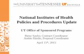 National Institutes of Health Policies and Procedures Updateosp.utk.edu/wp-content/uploads/sites/49/2015/04/...2015 Stipends for Fellows, Trainees Increased stipend levels for Federal