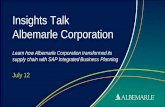 Insights Talk Albemarle Corporation - SAPassets.dm.ux.sap.com/de-leonardolive/pdfs/51471... · 2017-07-17 · Customer Master Cleanup 20 Div1 Div2 Div3 Sold To Reviewed 593 825 1,581