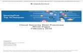 Cloud Security Best Practices White Paper February 2016€¦ · Cloud Security Best Practices White Paper ... Operating an online business requires an understanding of the Shared