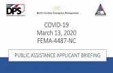 COVID-19 March 13th, 2020 FEMA-3471EM-NC · Register Anyway! • Community Center • Custodial Care Facility • Educational ... access and functional needs) • Food Assistance