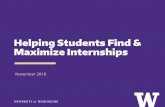 Helping Students Find & Maximize Internships · student to do one or more of the following: –Integrate academic learning with “hands-on” experience –Develop or refine specific