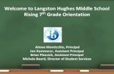 Welcome to Langston Hughes Middle School · Welcome to Langston Hughes Middle School Rising 7th Grade Orientation Aimee Monticchio, Principal Jon Kemmerer, ... Assessment Students