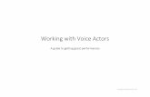 Working with Voice Actors - Amelia Tylerexpensive booth time experimenting. Delegate If youve never been involved in recording dialogue before, consider hiring an experienced voice
