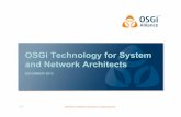 OSGi Technology for System and Network Architects€¦ · Quick introduction to OSGi technology System and Network Architects • It’s a module system for Java • Includes visibility