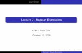 Lecture 7: Regular Expressions - IITmath.iit.edu/~mccomic/2042/lectures/lecture7.pdfIntro to Regexps RegExp Speciﬁcs Lecture 7: Regular Expressions CS2042 - UNIX Tools October 15,