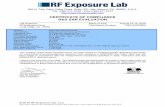 CERTIFICATE OF COMPLIANCE R&D SAR EVALUATION · for uncontrolled environment/general exposure limits specified in ANSI/IEEE Std. C95.1-1992 and had been tested in accordance with