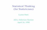 Statistical Thinking (for Statisticians) - ASQasq.org/statistics/1998/04/statistical-thinking-for-statisticians.pdf · Statistical Thinking for Statisticians Examples of Statistical