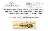 Native PA Species Shrubs and Trees Eligible for Stormwater ... - Audubon Pennsylvania · 2019-12-13 · Audubon Pennsylvania Amelanchier arborea Common Serviceberry. 2 Plants marked