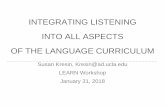 INTEGRATING LISTENING INTO ALL ASPECTS OF THE … · FLAGSHIP GOALS Students achieve professional-level competence within their undergraduate years, linguistic and cross-cultural