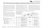 PR-722: 2016 Kentucky Soybean Variety …2016 Kentucky Soybean Variety Performance Tests Claire M.-P. Venard and Joshua Duckworth, Plant and Soil Sciences Location of the 2016 Kentucky