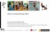 What can physiotherapy oﬀer? - The Ehlers Danlos Society · 2019-02-11 · What can physiotherapy oﬀer? ... • Education – anatomy, healing, joint protection, non-pharmacological