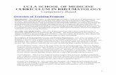 UCLA SCHOOL OF MEDICINE CURRICULUM IN RHEUMATOLOGY ... · UCLA SCHOOL OF MEDICINE CURRICULUM IN RHEUMATOLOGY Competency-Based Overview of Training Program Introduction. ... outpatient