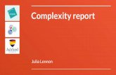 Complexity report · Clarity, & VUCA: The first slide shows Julia’s Clarity and VUCA scores, along with descriptions of their meanings and implications. Potential growth: The second