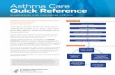 Asthma Care Quick Reference - Network HealthThe goal of this asthma care quick reference guide is to help clinicians provide quality care to people who have asthma. Quality asthma