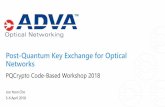 Post-Quantum Key Exchange for Optical Networks · 2018-04-09 · We have implemented a post-quantum key exchange protocol on optical network. • Classic McEliece and NTS-KEM We claim