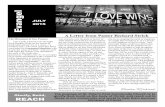 A Letter from Pastor Richard Strick 2015 Evangel.pdf · 2015-07-01 · A Letter from Pastor Richard Strick Glorify, Build, REACH The purpose of St. Peter’s First Community Church