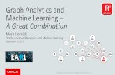 Graph Analytics and Machine Learning A Great Combination · ML algorithms, AI, Deep Learning uncover patterns and predict outcomes Classification Regression Clustering Feature Extraction
