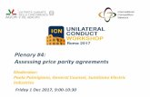 Plenary #4: Assessing price parity 2017 Plenary 4 Slide Deck.pdf¢  ICN Unilateral Conduct Workshop Rome