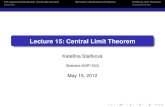 Lecture 15: Central Limit Theorem - StankovaLecture 15: Central Limit Theorem Kateˇrina Sta nkováˇ Statistics (MAT1003) May 15, 2012 beamer-tu-logo Chi-squared distribution (from