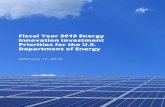 Fiscal Year 2019 Energy Innovation Investment Priorities ... DOE... · Wind Power R&D State of the Industry The U.S. has abundant land-based and offshore wind resources across the