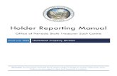 Holder Reporting Manual 2020 - Nevada State TreasurerHolder Reporting Manual . Office of Nevada State Treasurer Zach Conine . Fiscal year 2020 . Unclaimed Property Division . D. ISCLAIMER: