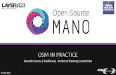 OSM IN PRACTICE · Common Services RO VCA OSM IM OSM IM Common Database (NoSQL) OSM IM OSM IM NBI osmclient New OSM’s NBI MON LCM light-ui N2VC POL OSM IM Auth TSDB 1. NBI creates