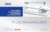 Foreign expansion of listed companies · Foreign expansion of listed companies 5th – 6th November 2014 otel Narvil onerence Spa Seroc Congress Agenda Congress Agenda 5th November