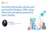 How Microsoft builds software and services like Windows ... · How Microsoft builds software and services like Windows, Office, Bing, Minecraft, and others powered by Azure DevOps